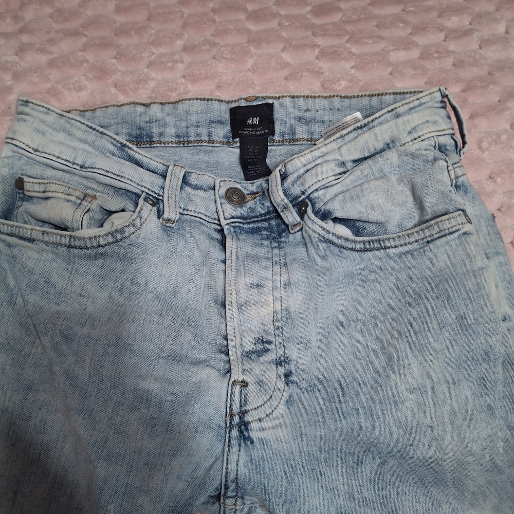 H&M Men's Light Blue Skinny Jeans- Mens Sz 29 - Picture 4 of 8
